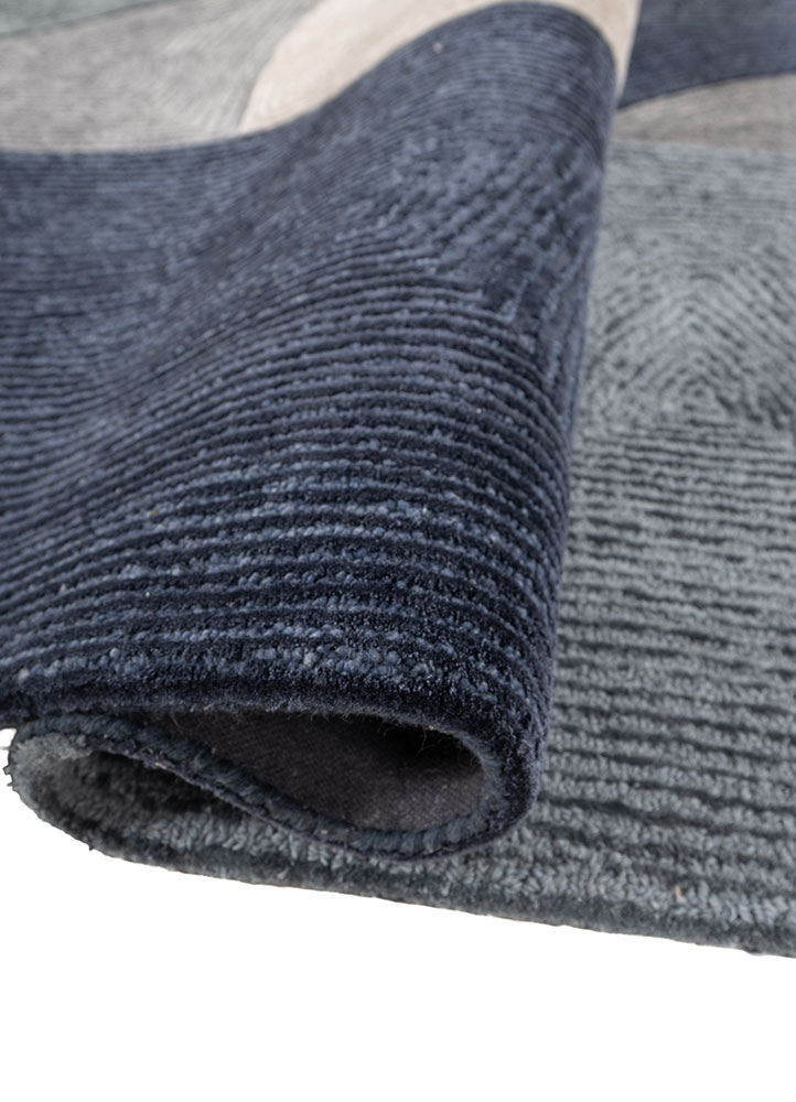 joy blue wool and viscose hand tufted Rug - FloorShot