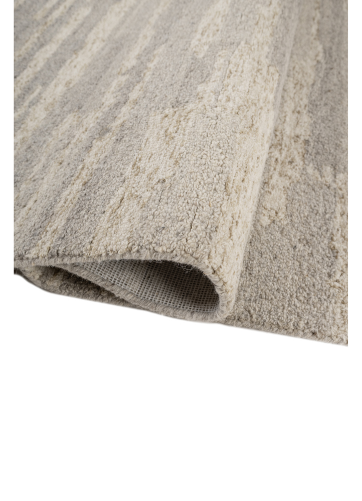 pathways beige and brown wool hand tufted Rug - FloorShot