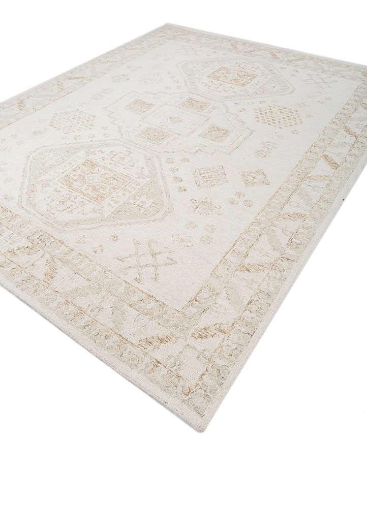 imara ivory wool hand tufted Rug - FloorShot