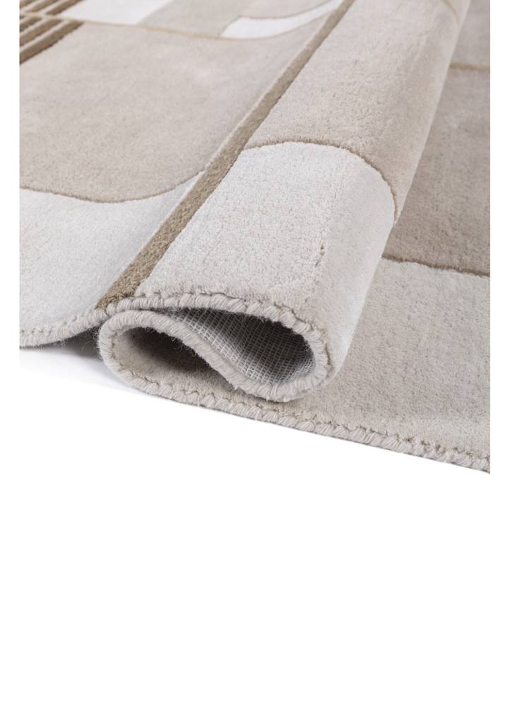 come around ivory wool hand tufted Rug - FloorShot