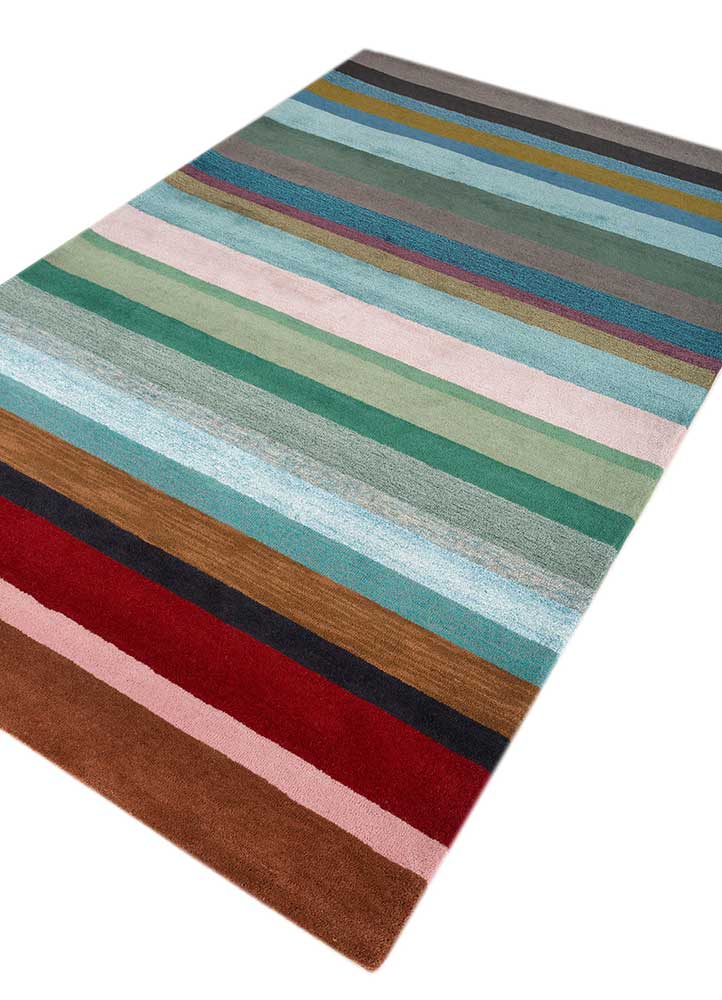linear ivory wool and viscose hand tufted Rug - FloorShot