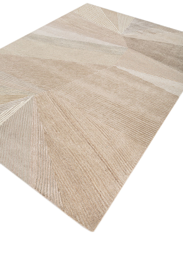 come around ivory wool and viscose hand tufted Rug - FloorShot