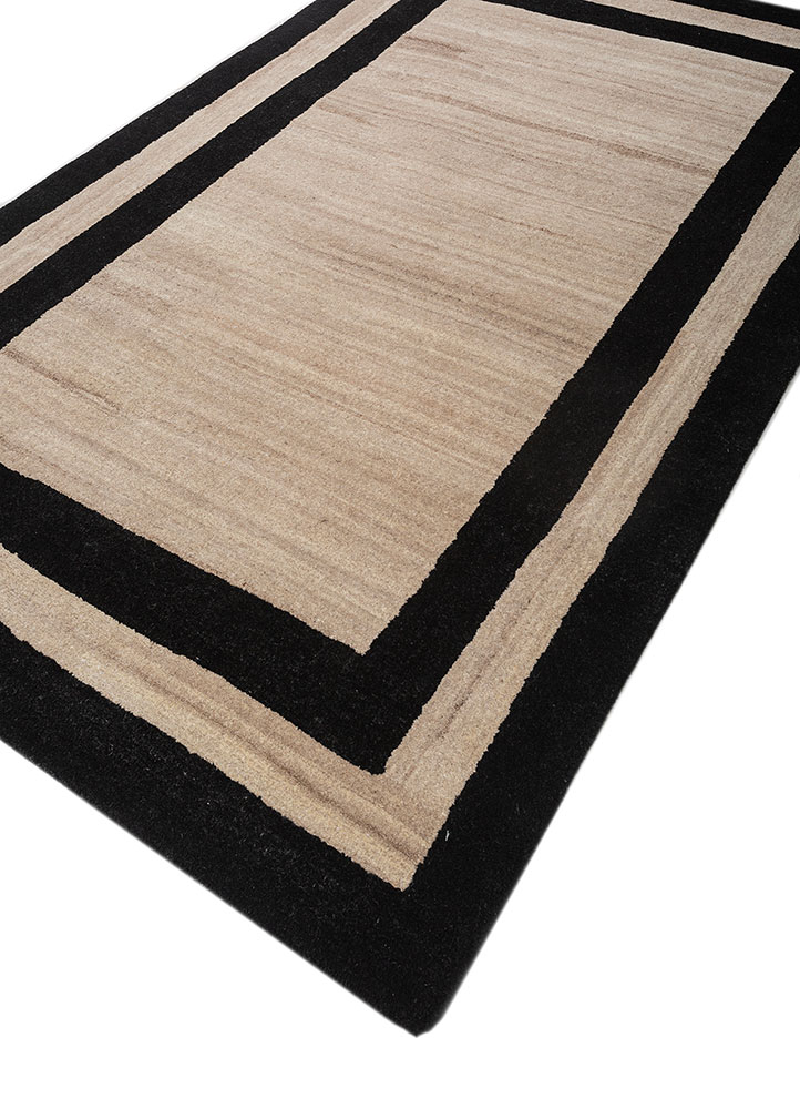 linear ivory wool and viscose hand tufted Rug - FloorShot