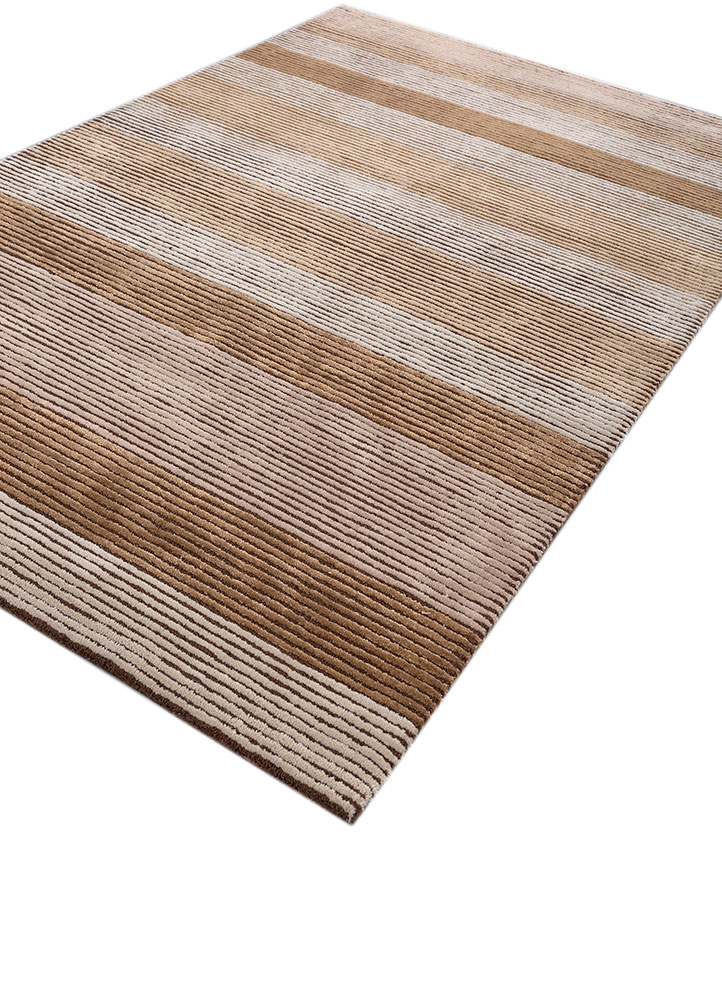 pathways beige and brown wool and viscose hand tufted Rug - FloorShot