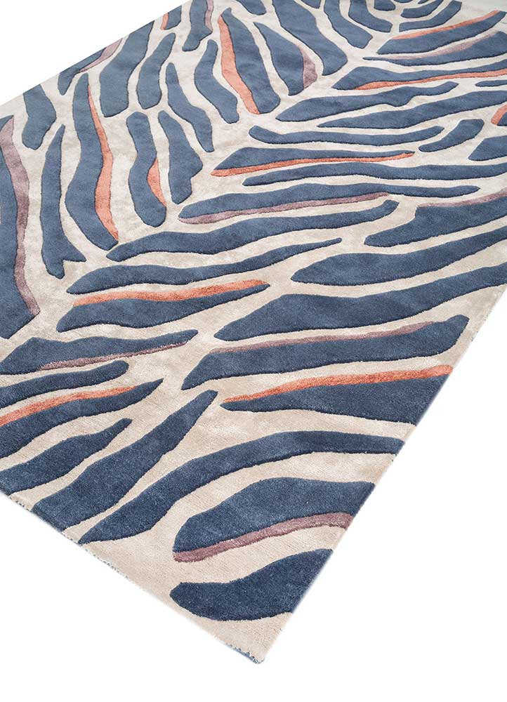 wild wanderlust blue wool and viscose hand tufted Rug - FloorShot