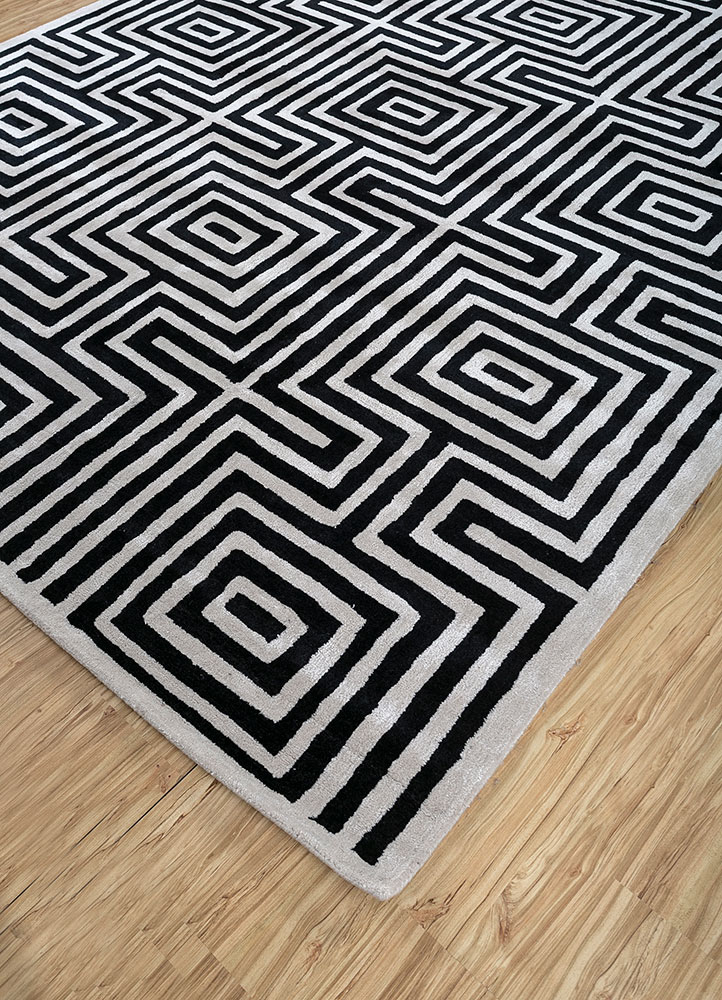 adrift grey and black wool and viscose hand tufted Rug - FloorShot