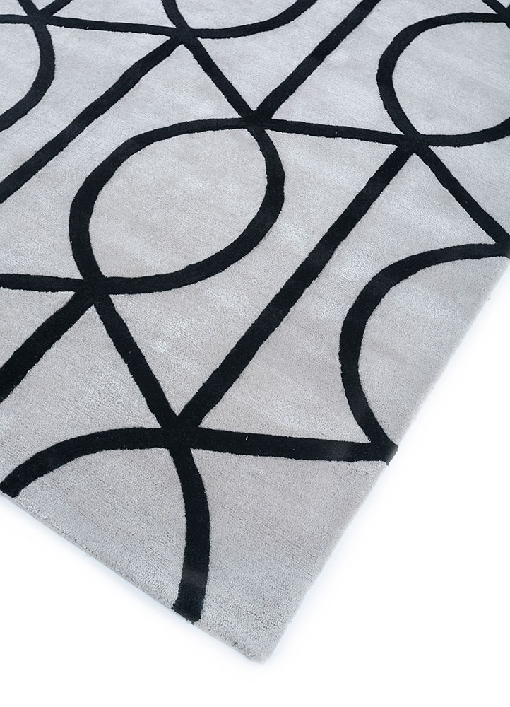 contour ivory wool and viscose hand tufted Rug - FloorShot