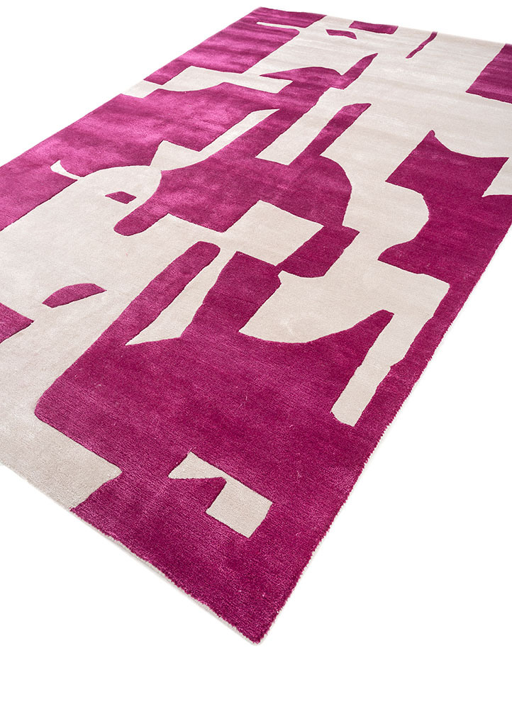 white noise ivory wool and viscose hand tufted Rug - FloorShot