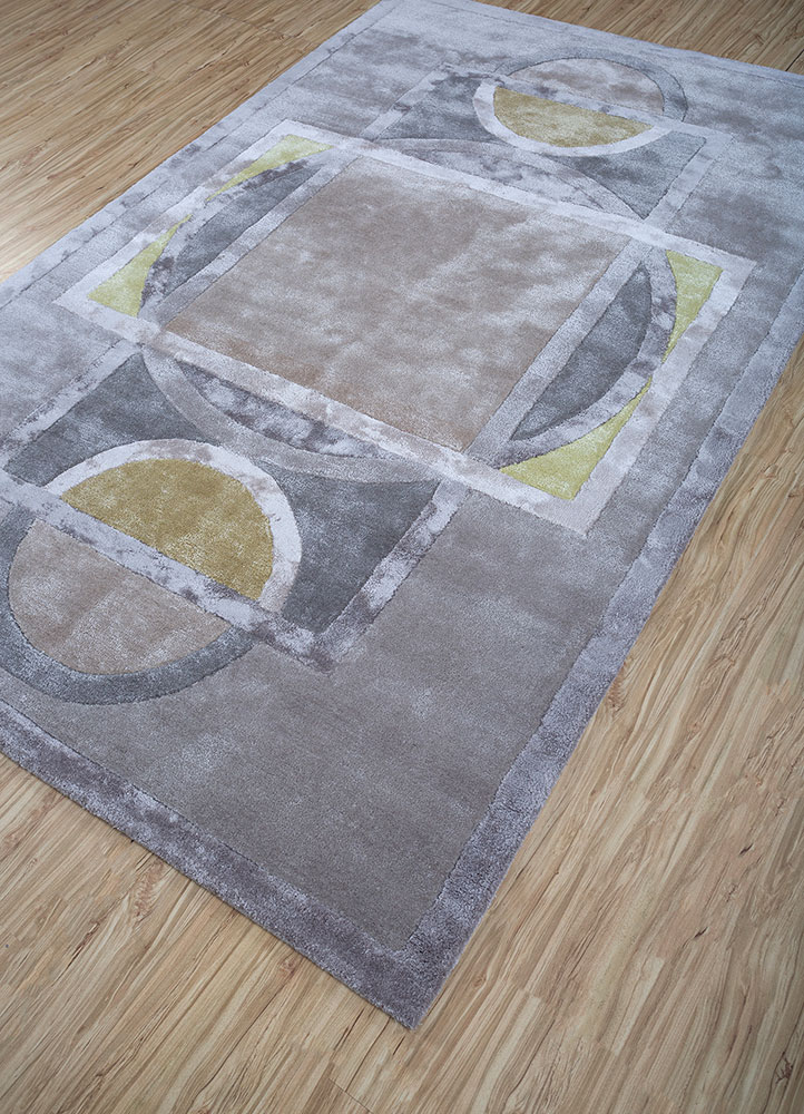 caliedo grey and black wool and viscose hand tufted Rug - FloorShot