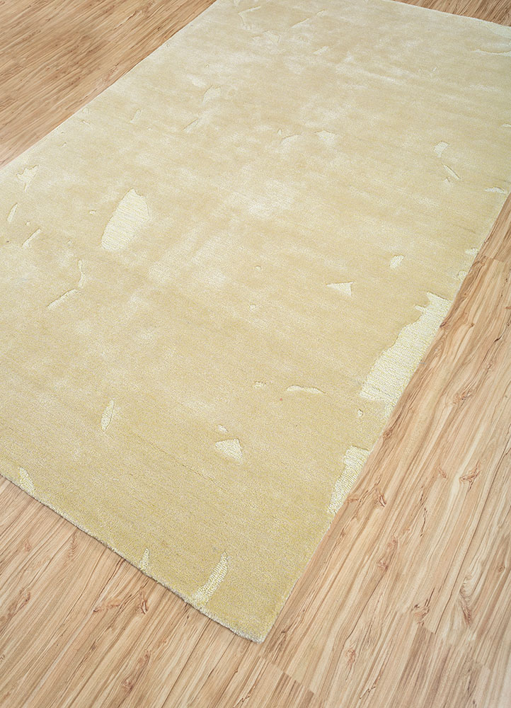 white noise gold wool and viscose hand tufted Rug - FloorShot