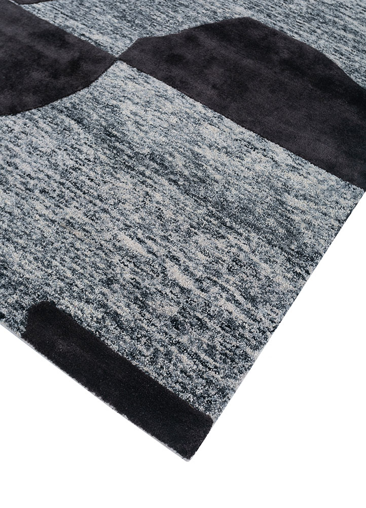 white noise grey and black wool and viscose hand tufted Rug - FloorShot