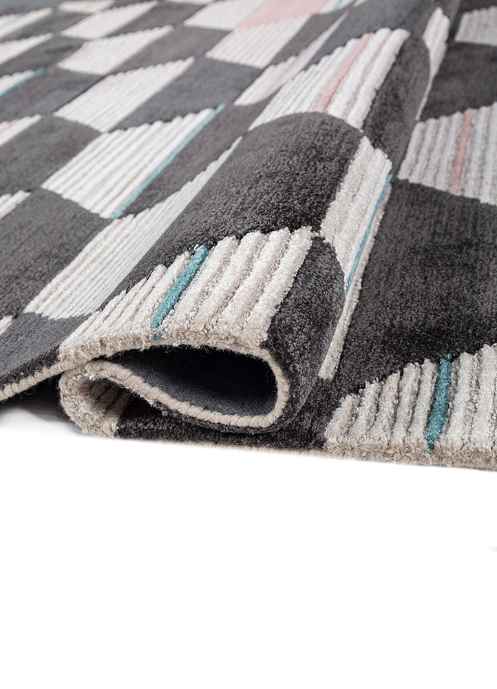 contour ivory wool and viscose hand tufted Rug - FloorShot