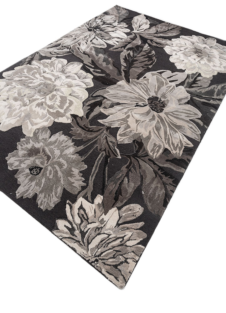 hacienda blue wool and viscose hand tufted Rug - FloorShot
