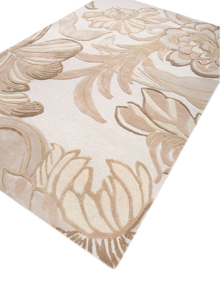 hacienda ivory wool and viscose hand tufted Rug - FloorShot