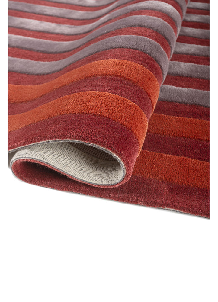 caliedo red and orange wool and viscose hand tufted Rug - FloorShot