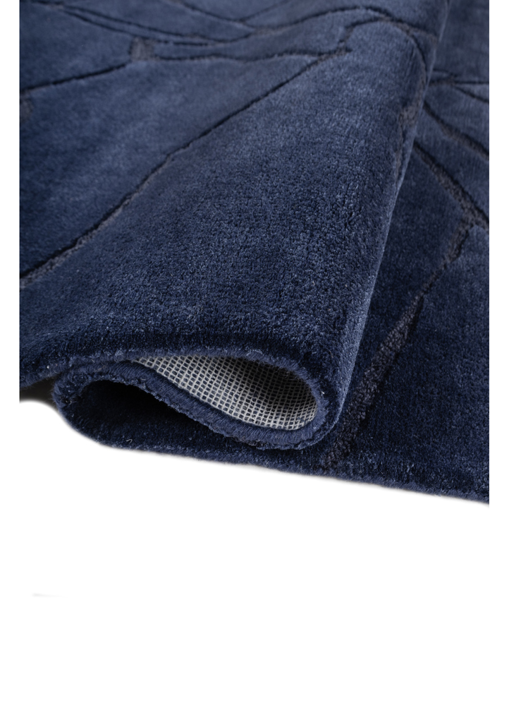 genesis blue wool and viscose hand tufted Rug - FloorShot