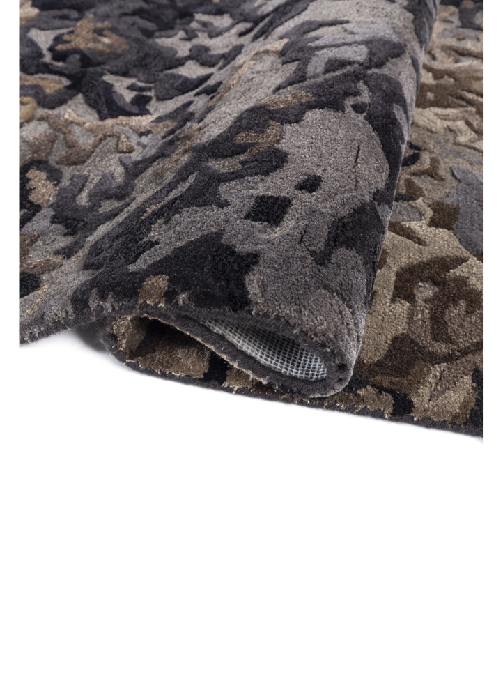 genesis grey and black wool and viscose hand tufted Rug - FloorShot