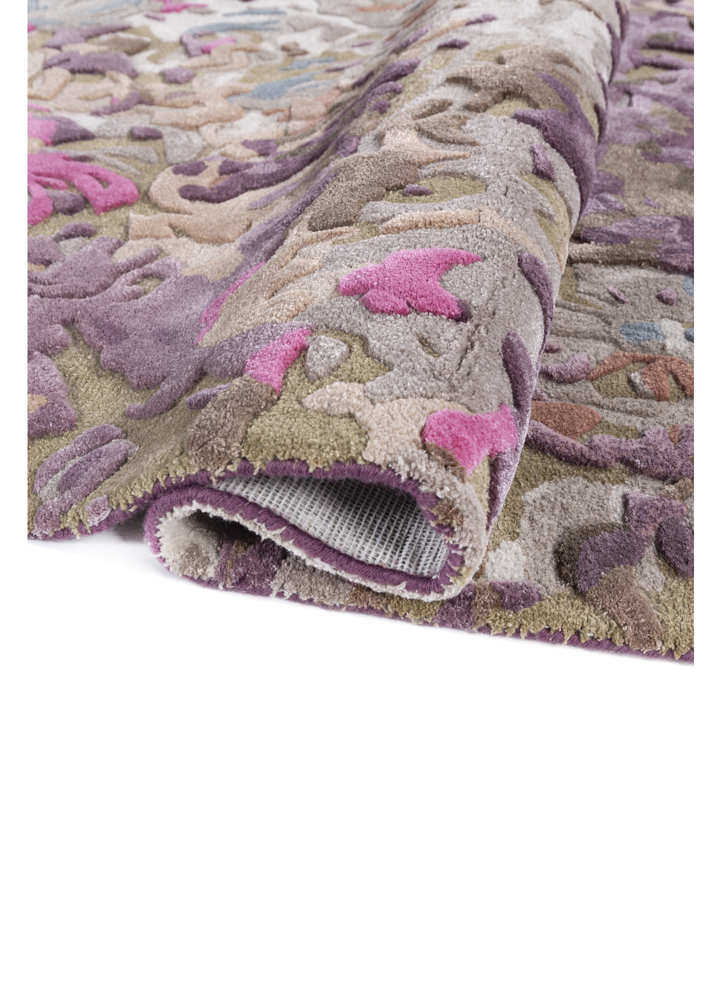genesis pink and purple wool and viscose hand tufted Rug - FloorShot