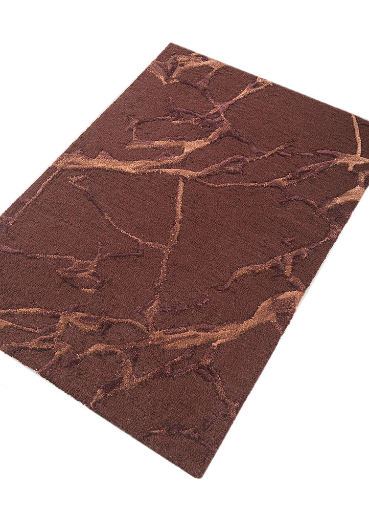 genesis red and orange wool and viscose hand tufted Rug - FloorShot