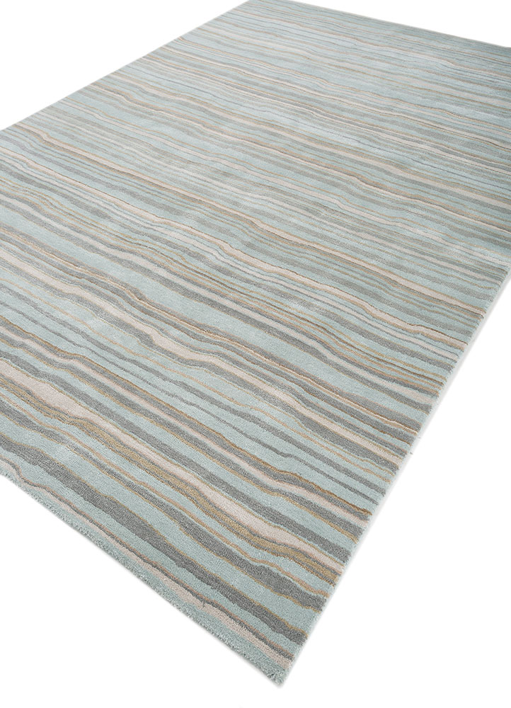 genesis blue wool and viscose hand tufted Rug - FloorShot