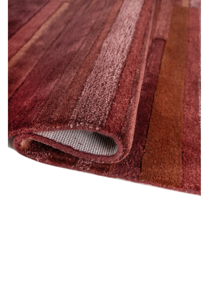 contour red and orange wool and viscose hand tufted Rug - FloorShot