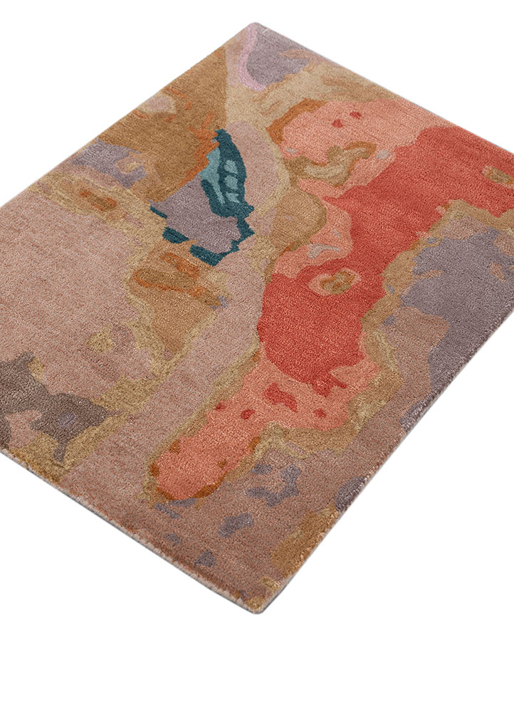 genesis beige and brown wool and viscose hand tufted Rug - FloorShot