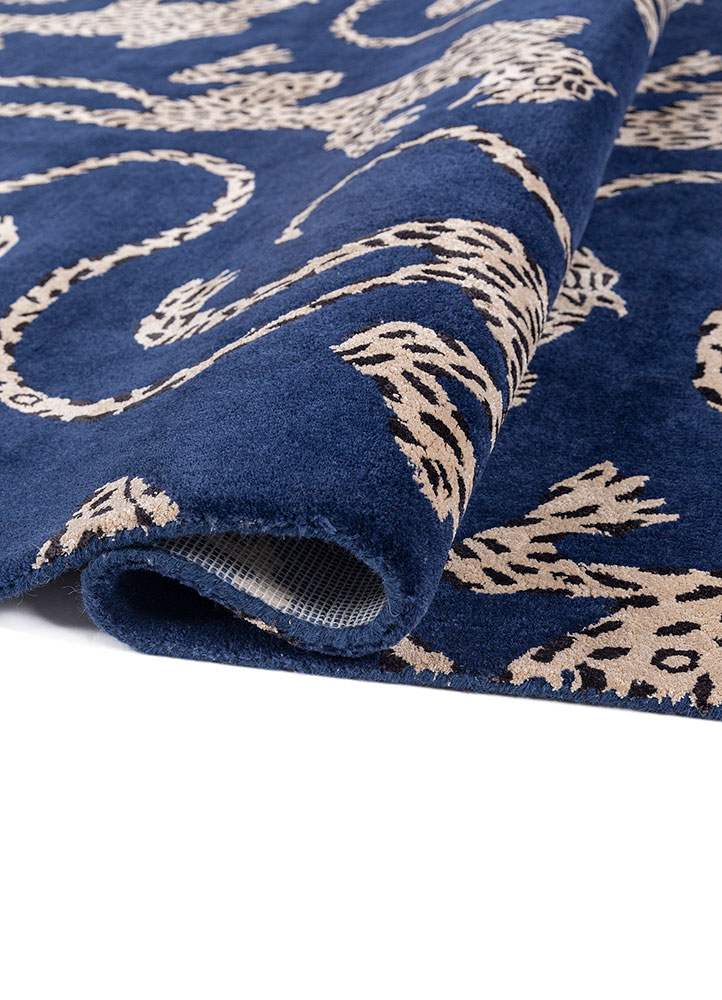 wild wanderlust blue wool and viscose hand tufted Rug - FloorShot