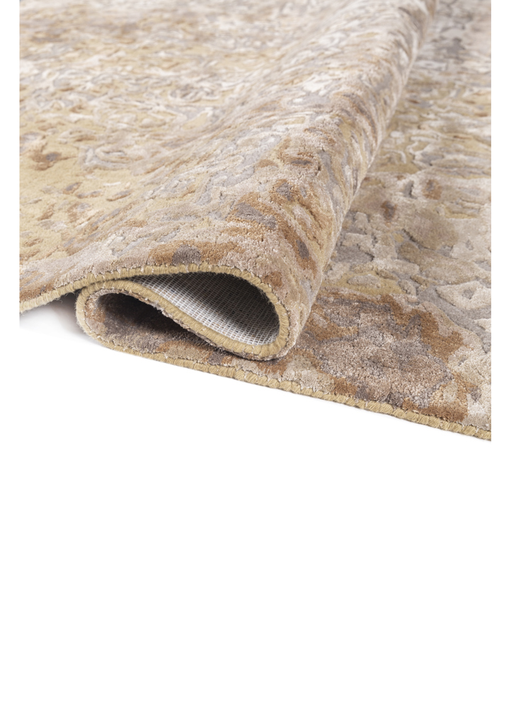 genesis beige and brown wool and viscose hand tufted Rug - FloorShot