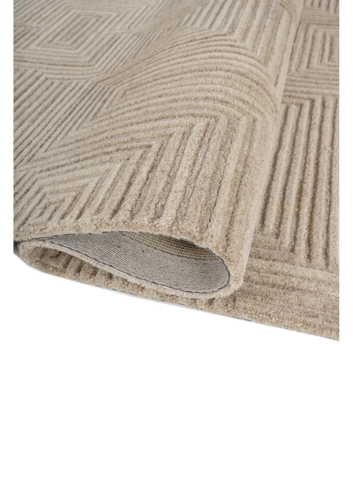 contour beige and brown wool hand tufted Rug - FloorShot