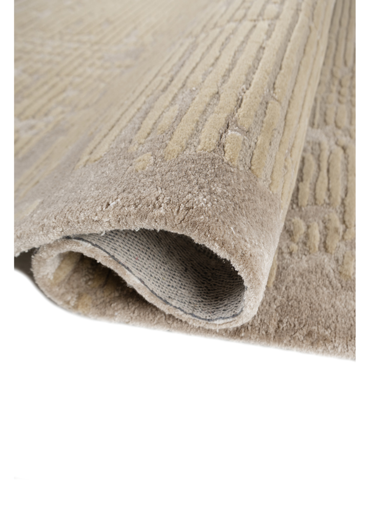 white noise gold wool and viscose hand tufted Rug - FloorShot