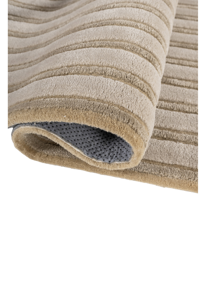faces blue wool and viscose hand tufted Rug - FloorShot