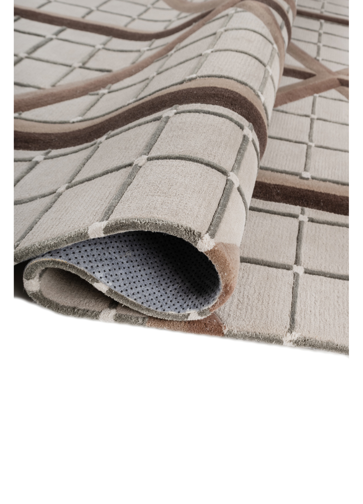 faces ivory wool and viscose hand tufted Rug - FloorShot