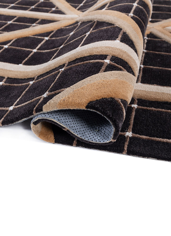 faces beige and brown wool and viscose hand tufted Rug - FloorShot