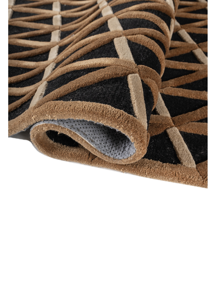 faces grey and black wool and viscose hand tufted Rug - FloorShot