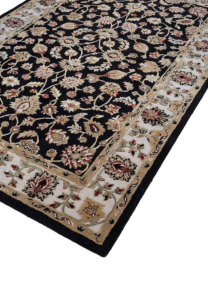kasbah grey and black wool and viscose hand tufted Rug - FloorShot