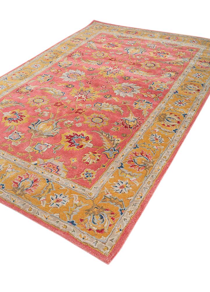 kasbah red and orange wool and viscose hand tufted Rug - FloorShot