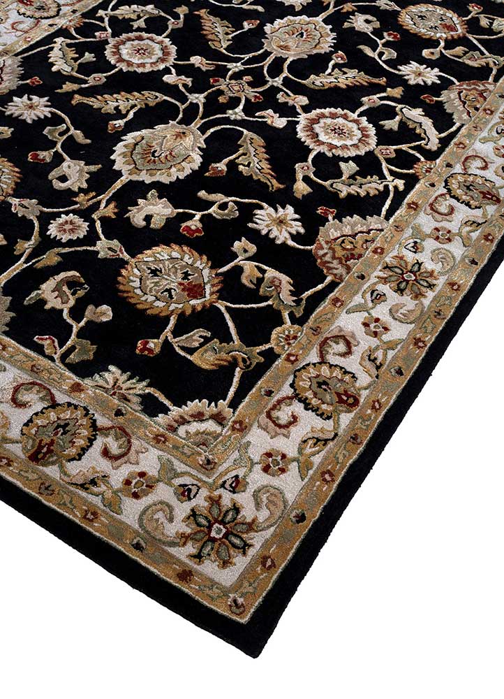 kasbah grey and black wool and viscose hand tufted Rug - FloorShot