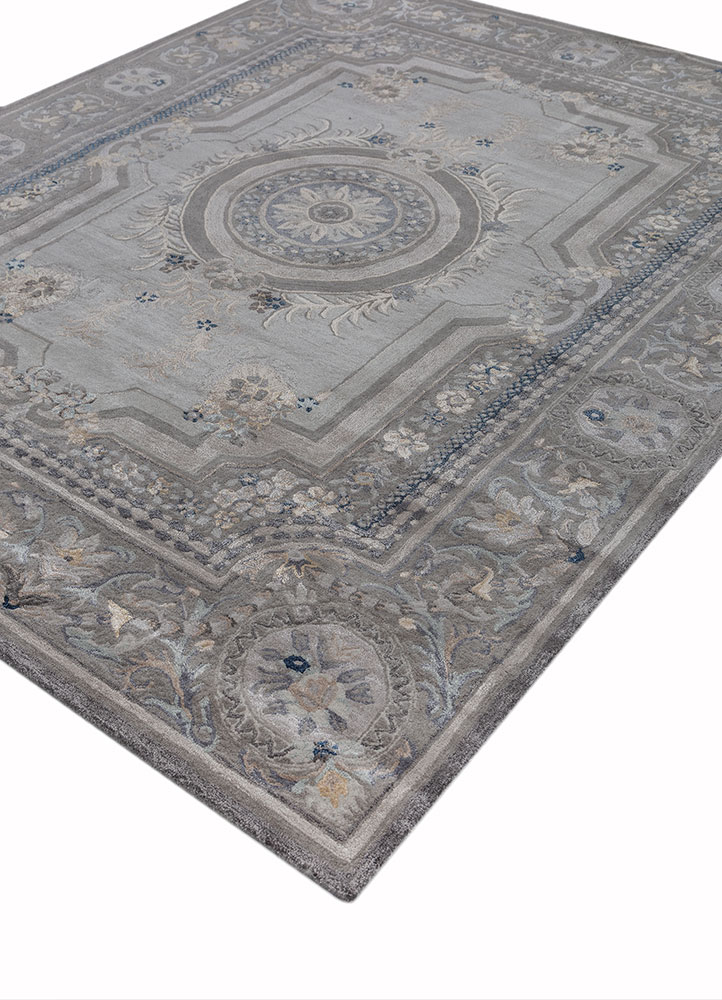 kora grey and black wool and viscose hand tufted Rug - FloorShot