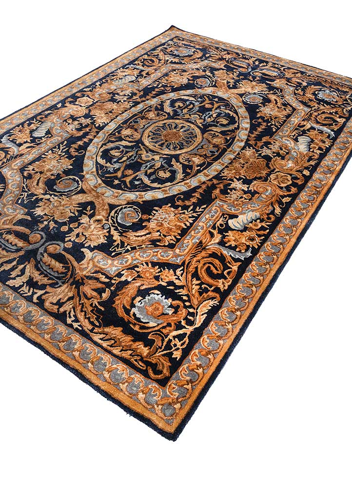 kora blue wool and viscose hand tufted Rug - FloorShot
