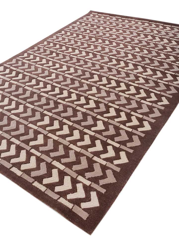 wild wanderlust beige and brown wool hand tufted Rug - FloorShot