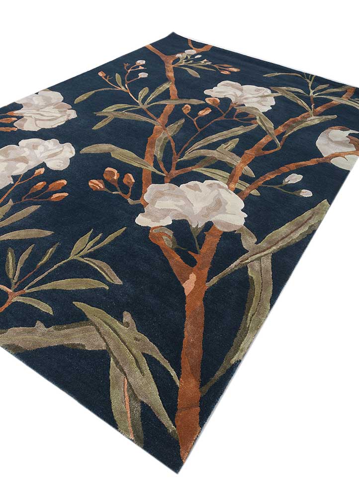 hacienda blue wool and viscose hand tufted Rug - FloorShot