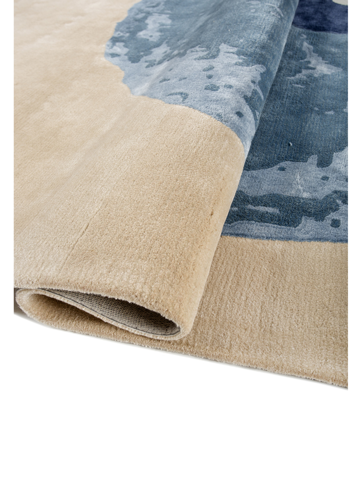 joy ivory wool and bamboo silk hand tufted Rug - FloorShot