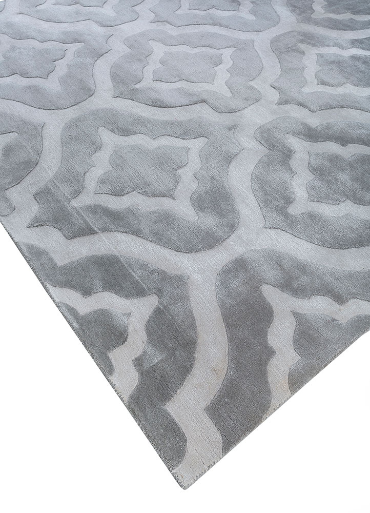 contour grey and black wool and viscose hand tufted Rug - FloorShot