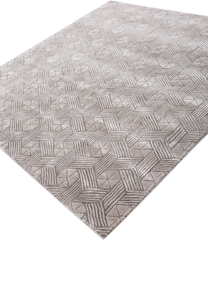 cera grey and black wool and viscose hand tufted Rug - FloorShot