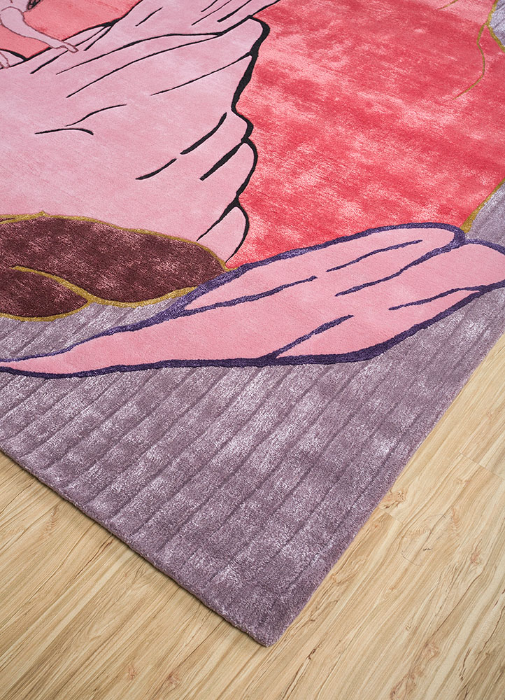 jaipur wunderkammer pink and purple wool and viscose hand tufted Rug - FloorShot