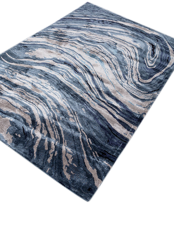genesis blue viscose hand tufted Rug - FloorShot