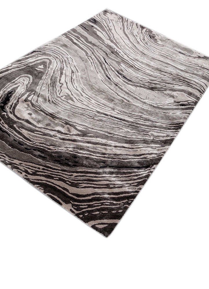 genesis grey and black viscose hand tufted Rug - FloorShot