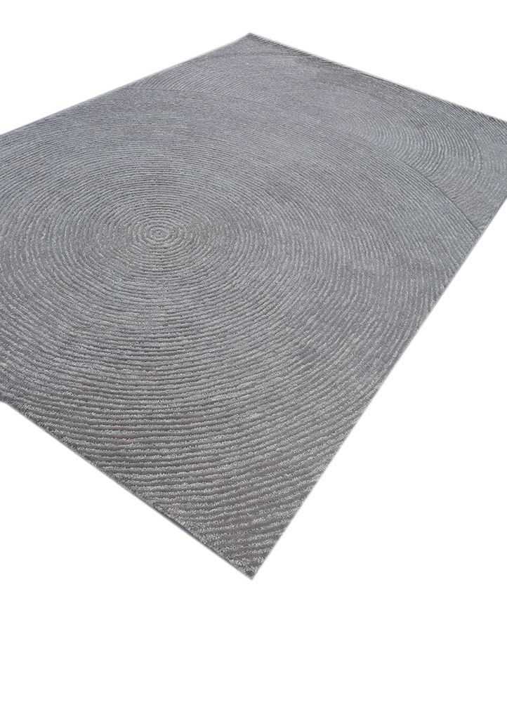 pathways grey and black wool hand tufted Rug - FloorShot
