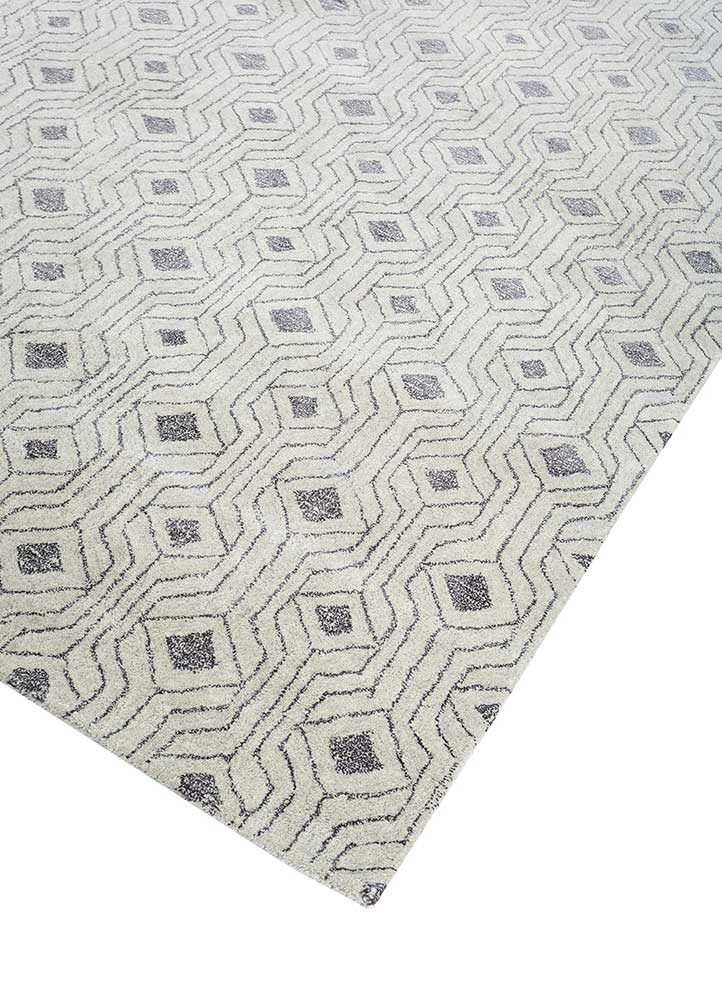 contour ivory wool and viscose hand tufted Rug - FloorShot