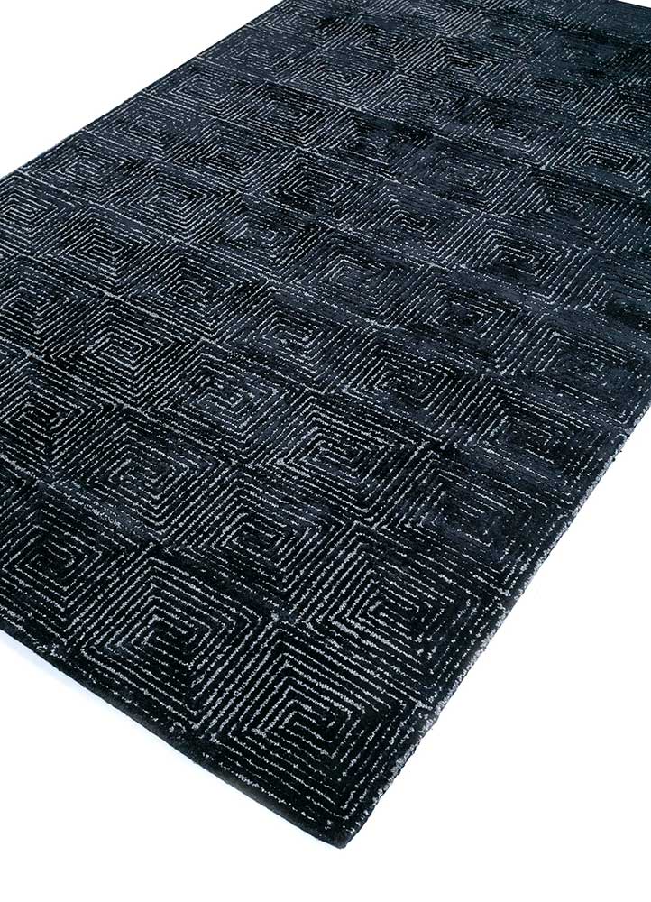pathways grey and black wool and viscose hand tufted Rug - FloorShot
